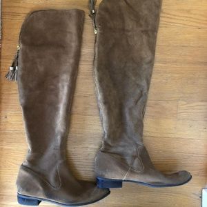 Enzo Angiolini Tan Suede Over the Knee Boots